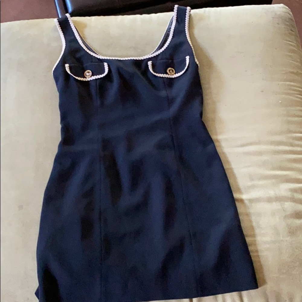 Item Navy blue dress with intricate piping